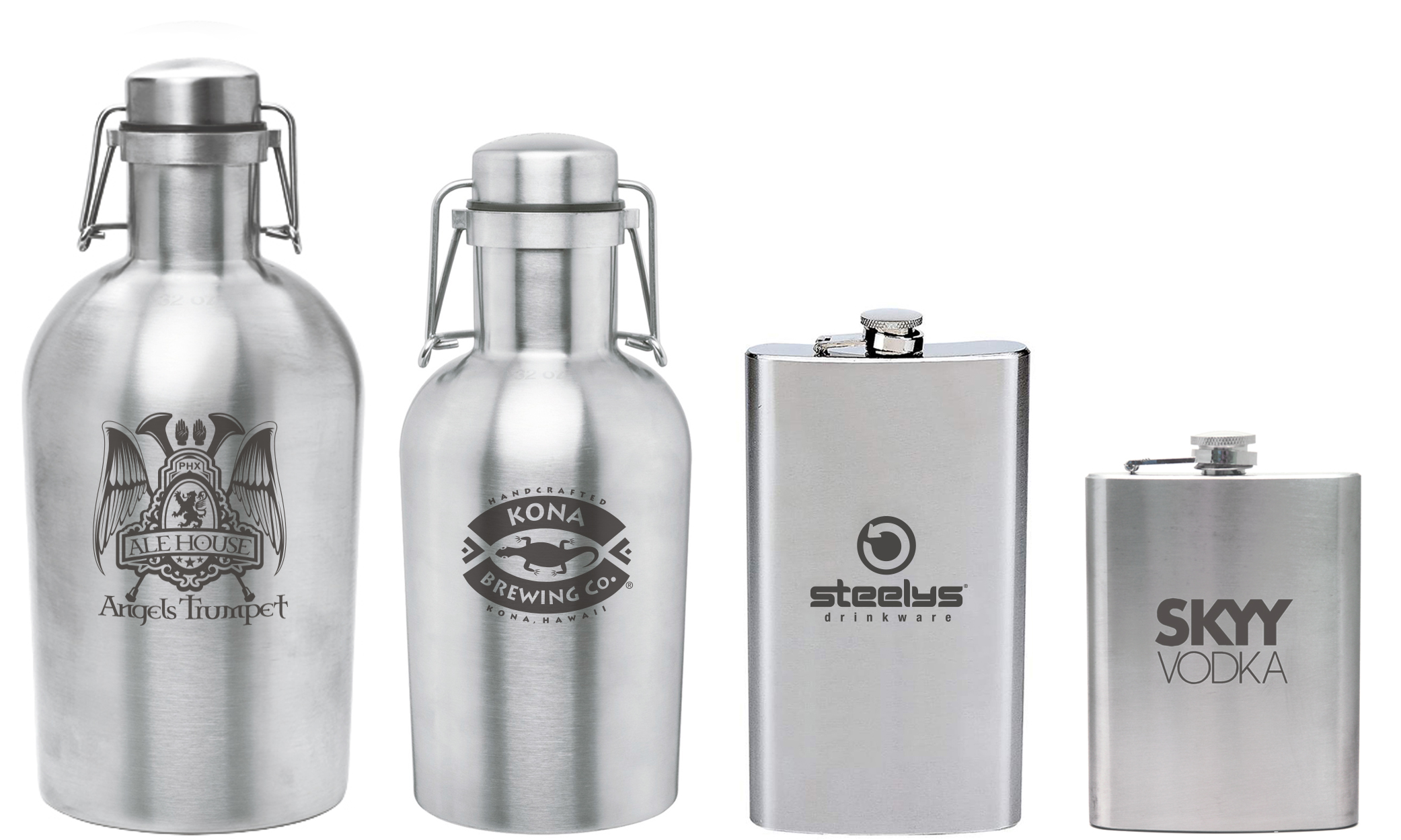 personalized stainless steel growlers and flasks