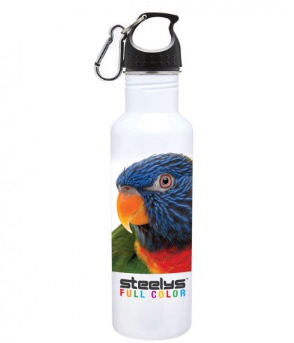 bird photograph on steelys stainless steel water bottle